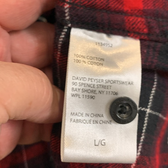 Weatherproof Plaid Flannel Shirt Black & Red - Picture 7 of 8
